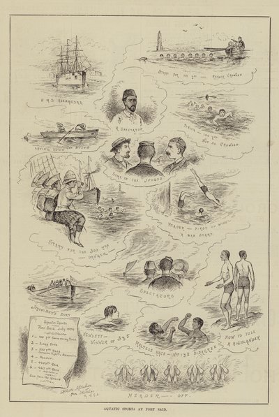 Deportes acuáticos en Port Said de Horace Morehen